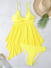 Women's One Piece Swimsuit with Mesh Skirt, Vintage Swimming Dress PQ202202