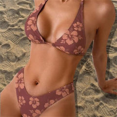 Women's Floral Printed Two-Piece Bikini Swimsuit Beach Wear PQ-01