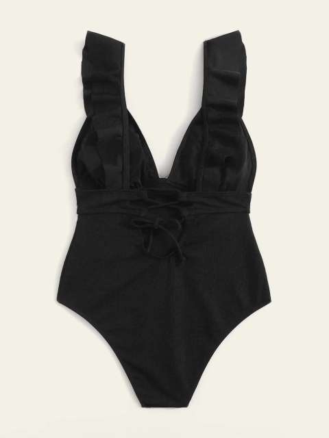 High Cut Leg Bathing Suit for Woman, Deep Red Color Swiwmear PQ-LQ809