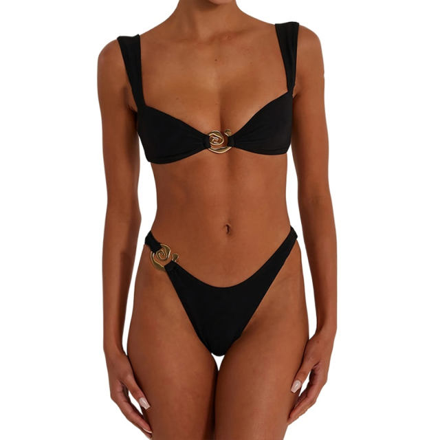 Women's Two-Piece Bikini Sexy Black Color for Female PQ-TM-43