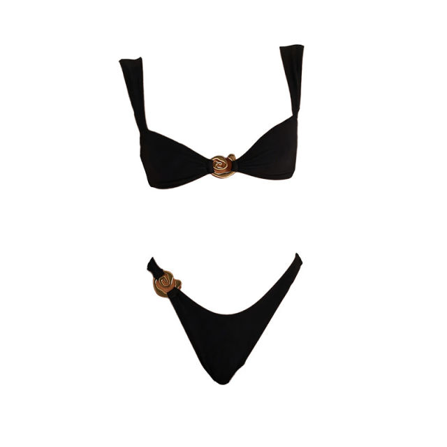 Women's Two-Piece Bikini Sexy Black Color for Female PQ-TM-43