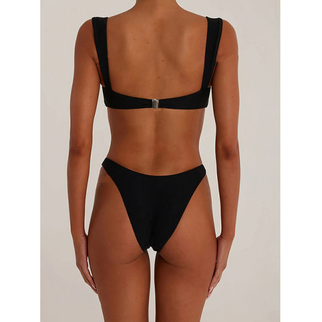 Women's Two-Piece Bikini Sexy Black Color for Female PQ-TM-43