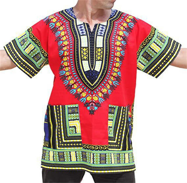 Unisex RaanPahMuang T-shirt Casual Wear African Dashiki Printed Tops PQ2022