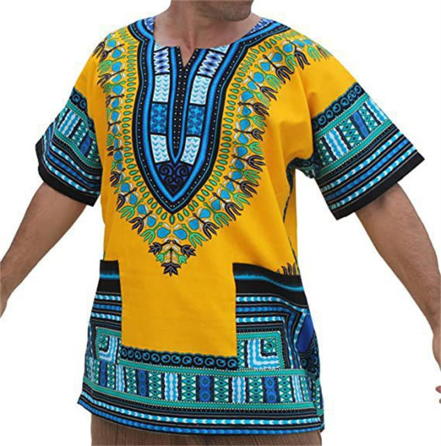Unisex RaanPahMuang T-shirt Casual Wear African Dashiki Printed Tops PQ2022