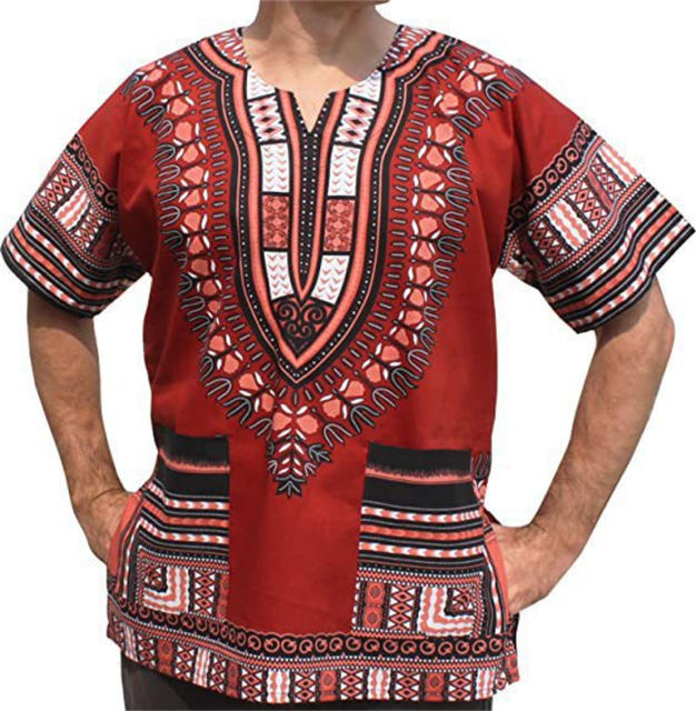 Unisex RaanPahMuang T-shirt Casual Wear African Dashiki Printed Tops PQ2022