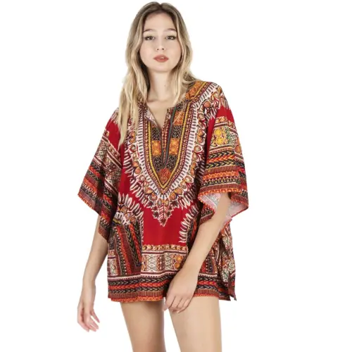Woman RaanPahMuang T-shirt Dress African Dashiki Printed Casual Dresses PQ9383