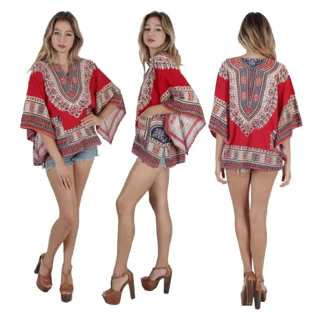 Woman RaanPahMuang T-shirt Dress African Dashiki Printed Casual Dresses PQ9383