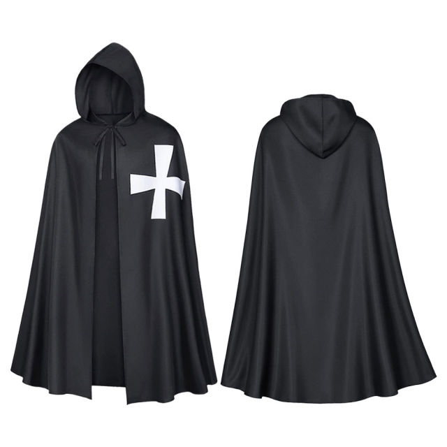 Halloween Crusader Cloak Medieval Knights Templar Cosplay Role Playing Cloak PQ656565