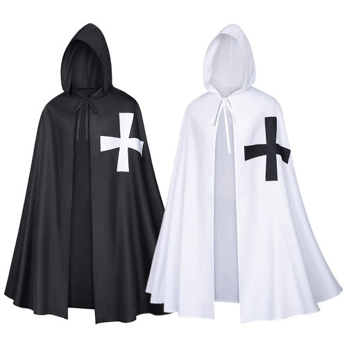 Halloween Crusader Cloak Medieval Knights Templar Cosplay Role Playing Cloak PQ656565
