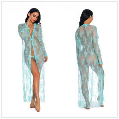 Plus Size Sexy Lingerie Sheer Lace Robe For Women Sleepwear Valentine Kimono PQ3637