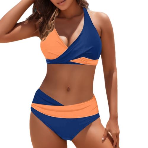 Women's Two Piece Swimsuit, Color Block Pattern Bikini Swimwear PQ953369