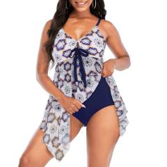 Women's Retro One Piece Swimsuit with Mesh Vintage Swimming Dress PQ2224