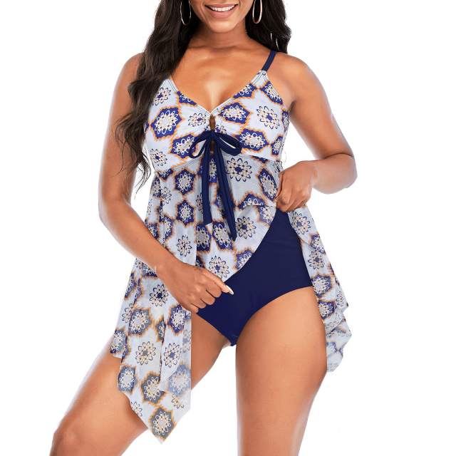 Women's Retro One Piece Swimsuit with Mesh Vintage Swimming Dress PQ2224