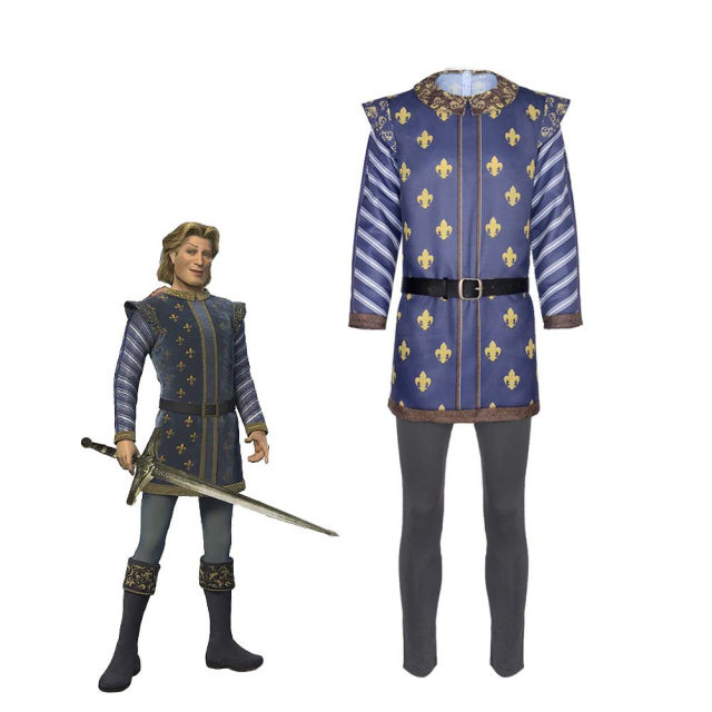 Shrek 3 Prince Charming cosplay Costume Halloween Role-playing Clothing PQ24023
