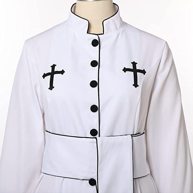 Halloween Priest Robe, Carnival Costume Roman Clergy Clothing PQ23330