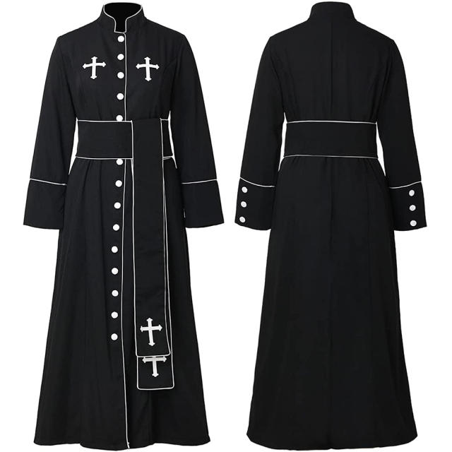 Halloween Priest Robe, Carnival Costume Roman Clergy Clothing PQ23330
