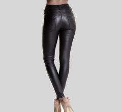 High Waist PU Pants For Woman Faux Leather Trousers PQ-TSL013