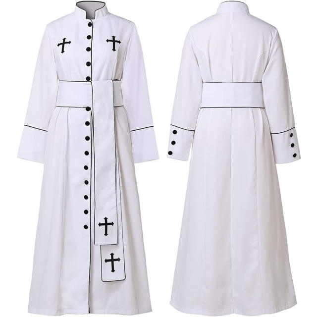 Halloween Priest Robe, Carnival Costume Roman Clergy Clothing PQ23330