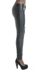 Winter Faux Leather Trousers Low Waist PU Pants For Woman PQ-TSL045