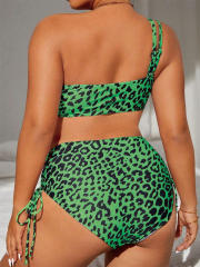Chubby Women's Two Piece Leopard Print Bikini Plus Size Animal Pattern Swimwear PQ23176