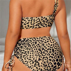 Chubby Women's Two Piece Leopard Print Bikini Plus Size Animal Pattern Swimwear PQ23176