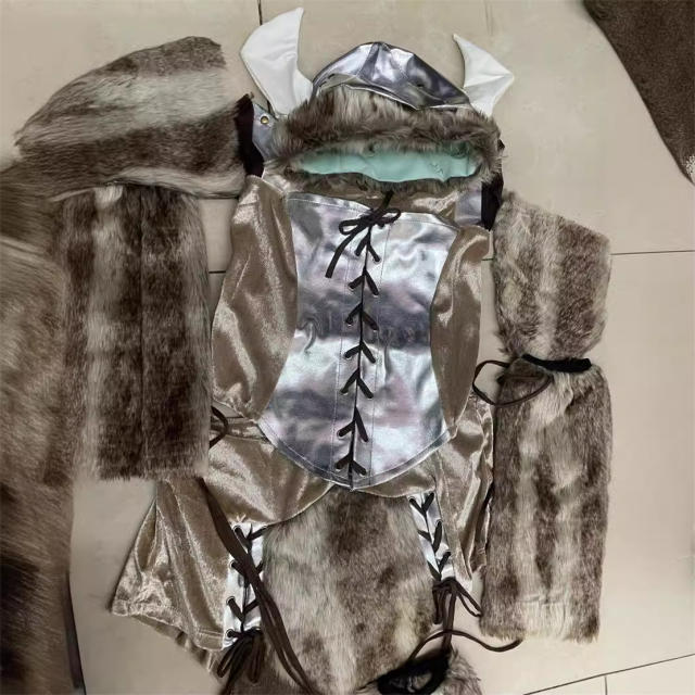 Carnival Viking Pirate Outfits Halloween Women Warrior Cosplay Uniform PQ6806