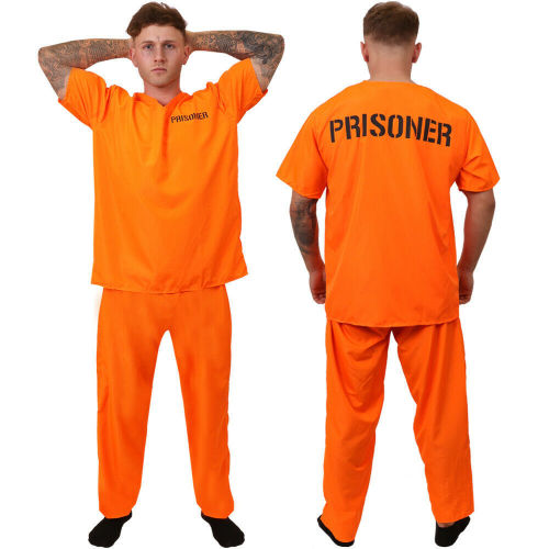 Prisoner Role Playing Game Costume Halloween Convict Uniform PQ-GH-11