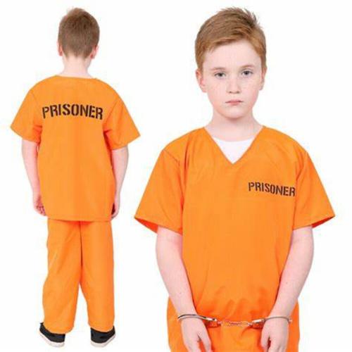 Prisoner Role Playing Game Costume Halloween Convict Uniform PQ-GH-11