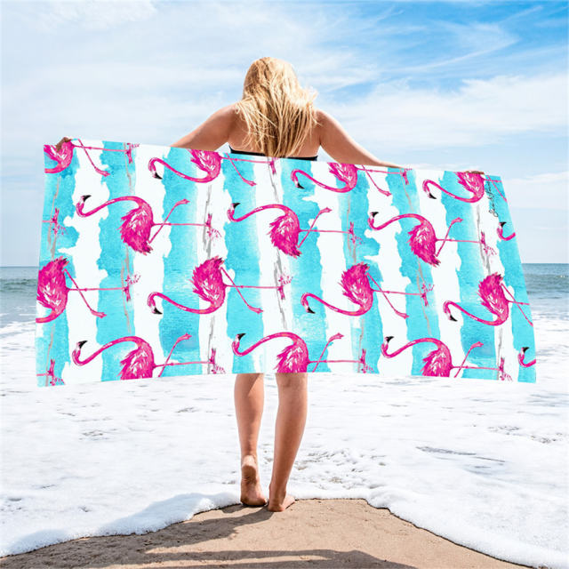 Digital Printed Flamingo Beach Towel Plus SIze Bath Towel Travel Towel PQ-011C
