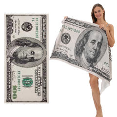 Dollar Print Beach Travel Towel Oversize Beach Towel Plus SIze Bath Towel PQ-011