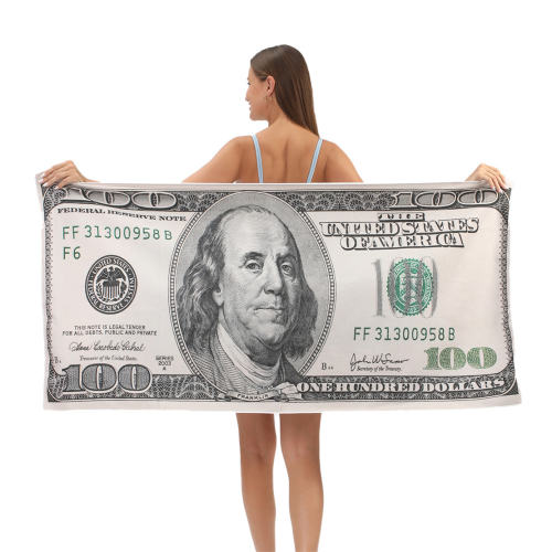 Dollar Print Beach Travel Towel Oversize Beach Towel Plus SIze Bath Towel PQ-011