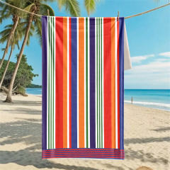 Striped Print Travel Towel Oversize Beach Towel Plus SIze Bath Towel PQ-011A