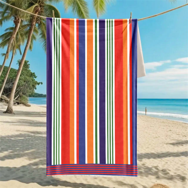 Striped Print Travel Towel Oversize Beach Towel Plus SIze Bath Towel PQ-011A