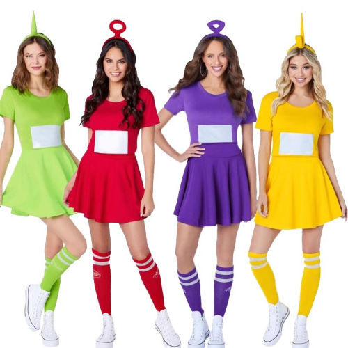 Halloween Teletubbies Costume Dipsy Cosplay Uniform Tinky Winky Dress PQ007