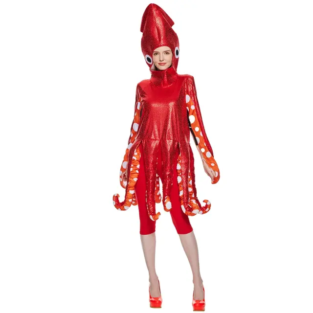 Halloween Cuttlefish Costumes Octopus Uniform Carnival Cosplay Jumpsuit PQ22826