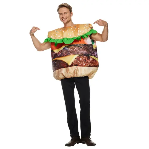 Halloween Hamburger Costume Food Jumpsuit Carnival Cosplay Uniform PQ27061