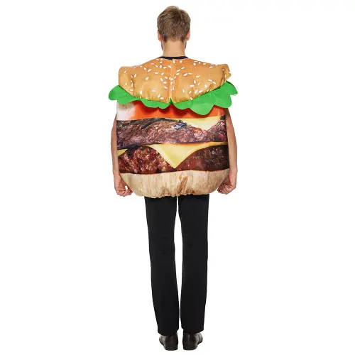 Halloween Hamburger Costume Food Jumpsuit Carnival Cosplay Uniform PQ27061