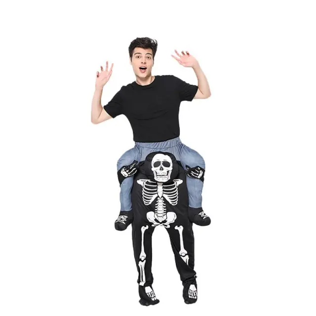 Halloween Skeleton Costume Ghost Jumpsuit Carnival Cosplay Uniform PQ27061C