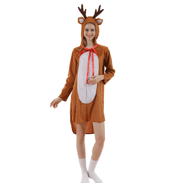 Elk Jumpsuit Christmas Uniform Reindeer Costume Sexy Xmas Fancy Dresses PQ22718