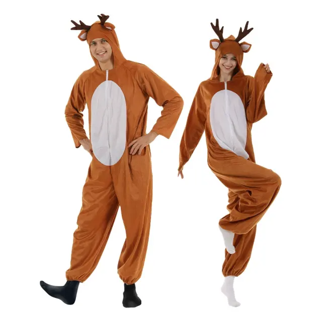 Elk Jumpsuit Christmas Uniform Reindeer Costume Sexy Xmas Fancy Dresses PQ22718