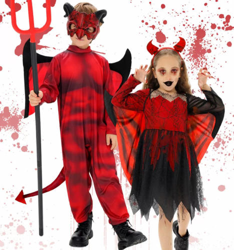Halloween Horror Children Vampire Costume Kid Masquerade Witch Cosplay Uniform PQ5570