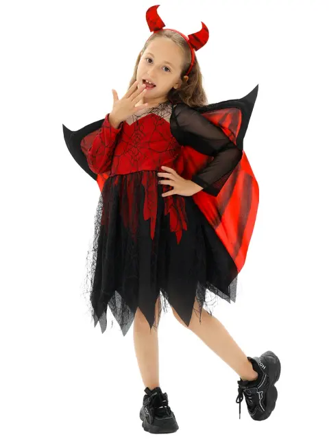 Halloween Horror Children Vampire Costume Kid Masquerade Witch Cosplay Uniform PQ5570