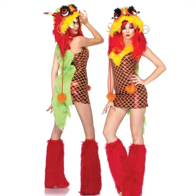 Halloween Lion Dance Costume Christmas Unicorn Uniform PQ4773
