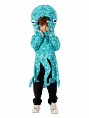 Kid Halloween Cute Shark Costume for Children Marine Life Octopus Jumpsuit PQ53476C