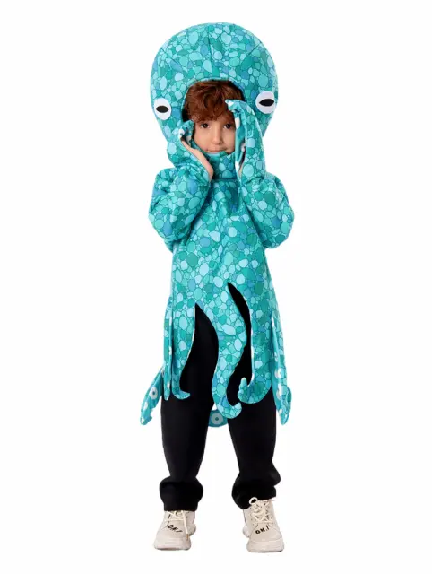 Kid Halloween Cute Shark Costume for Children Marine Life Octopus Jumpsuit PQ53476C
