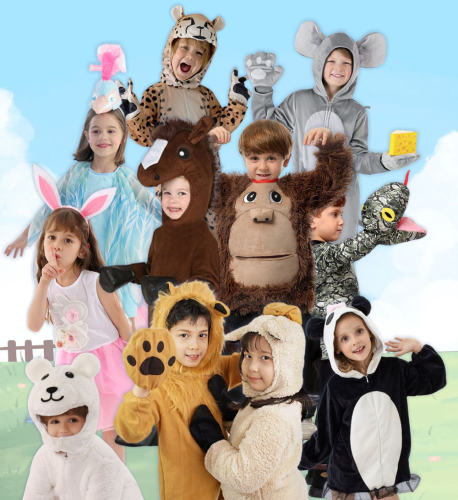 Child Halloween Panda Gorilla Costume for Kid Animal Bunny Lion Jumpsuit PQ53476B