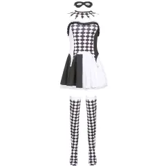 Halloween Clown Costume For Woman Anime Carnival Devil Queen Fancy Dress PQ9002