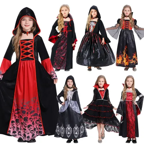 Kid Vampire Costume Halloween Party Costume Child Witch Fancy Dress PQ1968