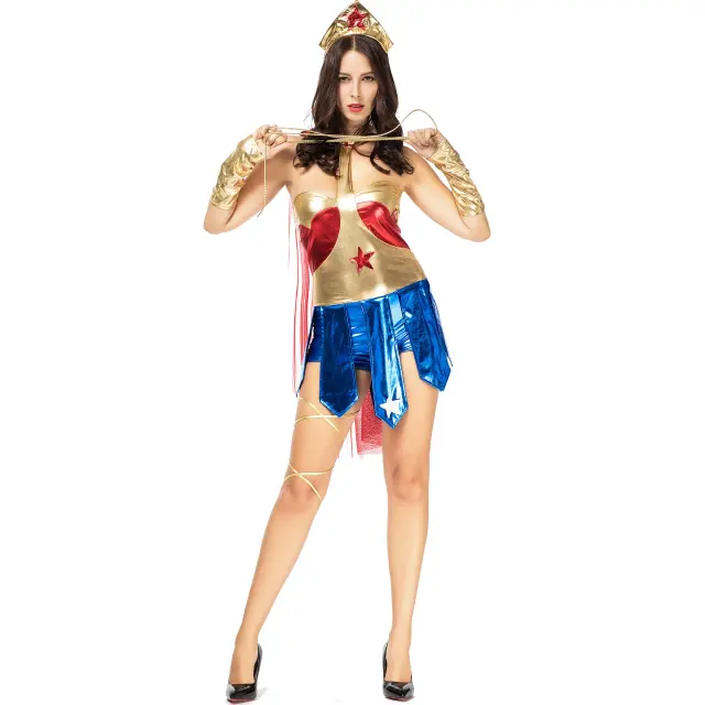 Super Hero Bodysuit Anime Superhero Uniform Wonder Woman Costume PQ2902