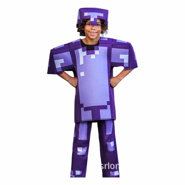 Halloween Minecraft Costume for Kid Carnival Jumpsuit Cosplay Outfits PQ3683